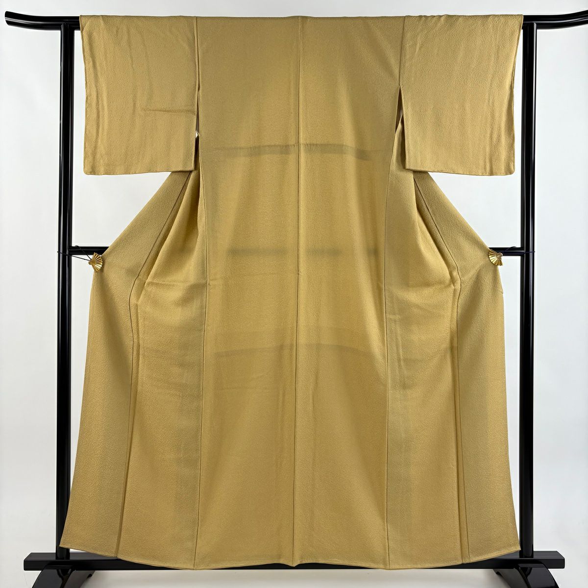 【美品】 江戶小紋 身長158.5cm 袖長62cm S 雙層 鮫 山吹 純蠶絲 秀品級