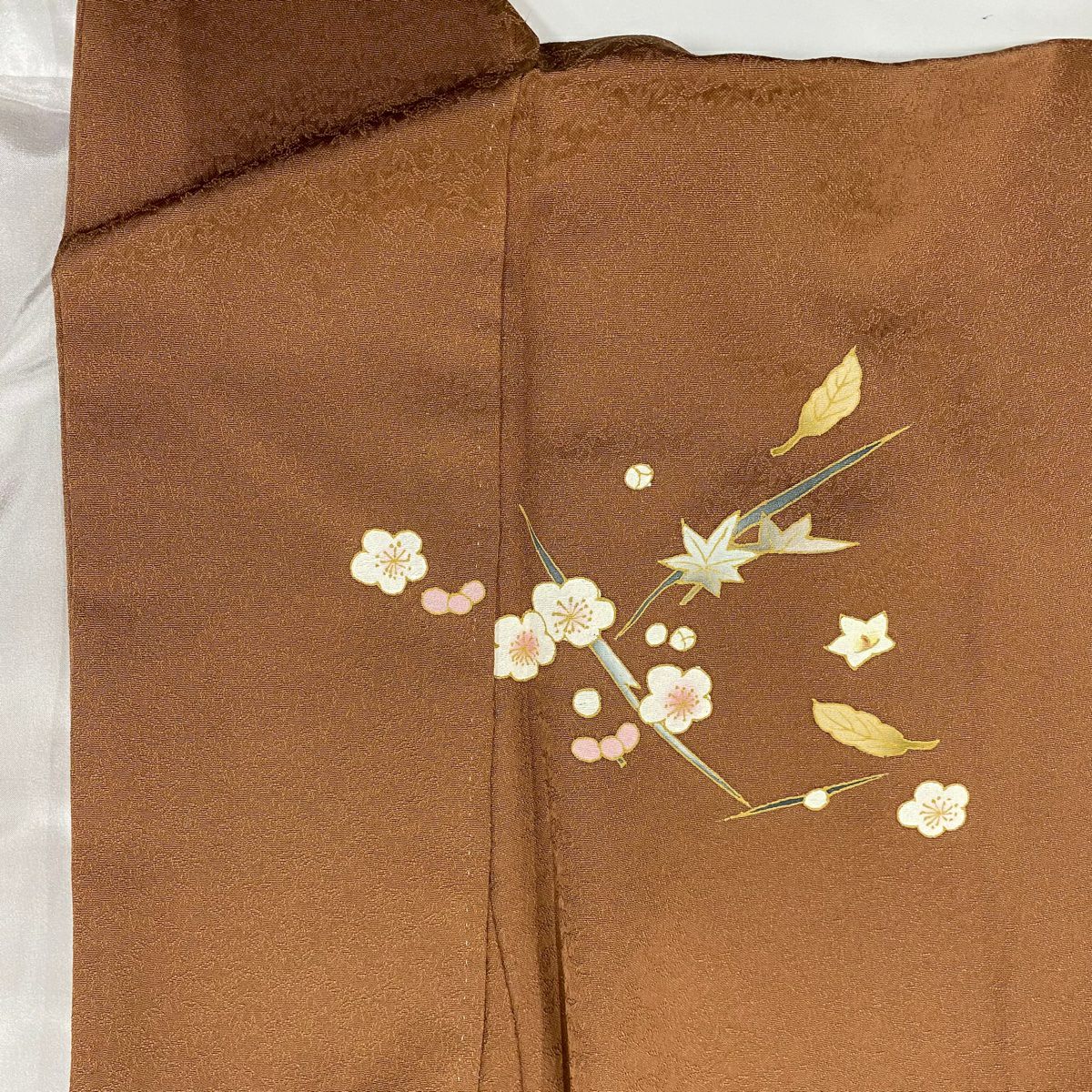 【美品】訪問服 身長159cm 袖長61.5cm S 雙層 吹寄 金銀彩 漸層 淺茶 純蠶絲 優品級