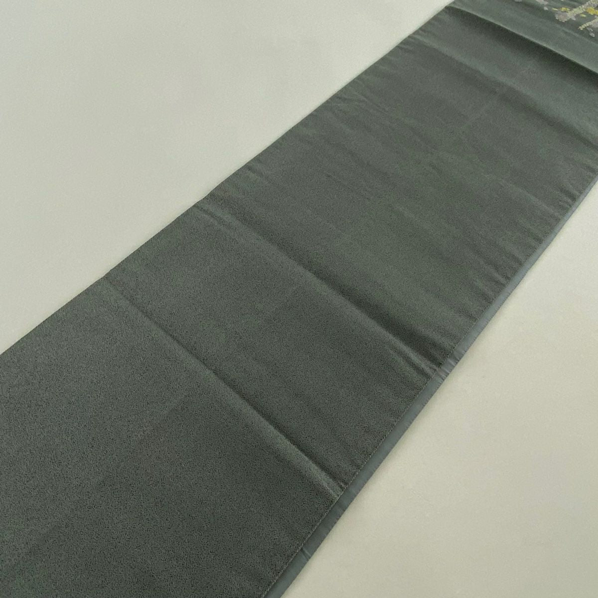 袋帶 秀品級櫻花球 金銀彩 灰色 六通 純蠶絲