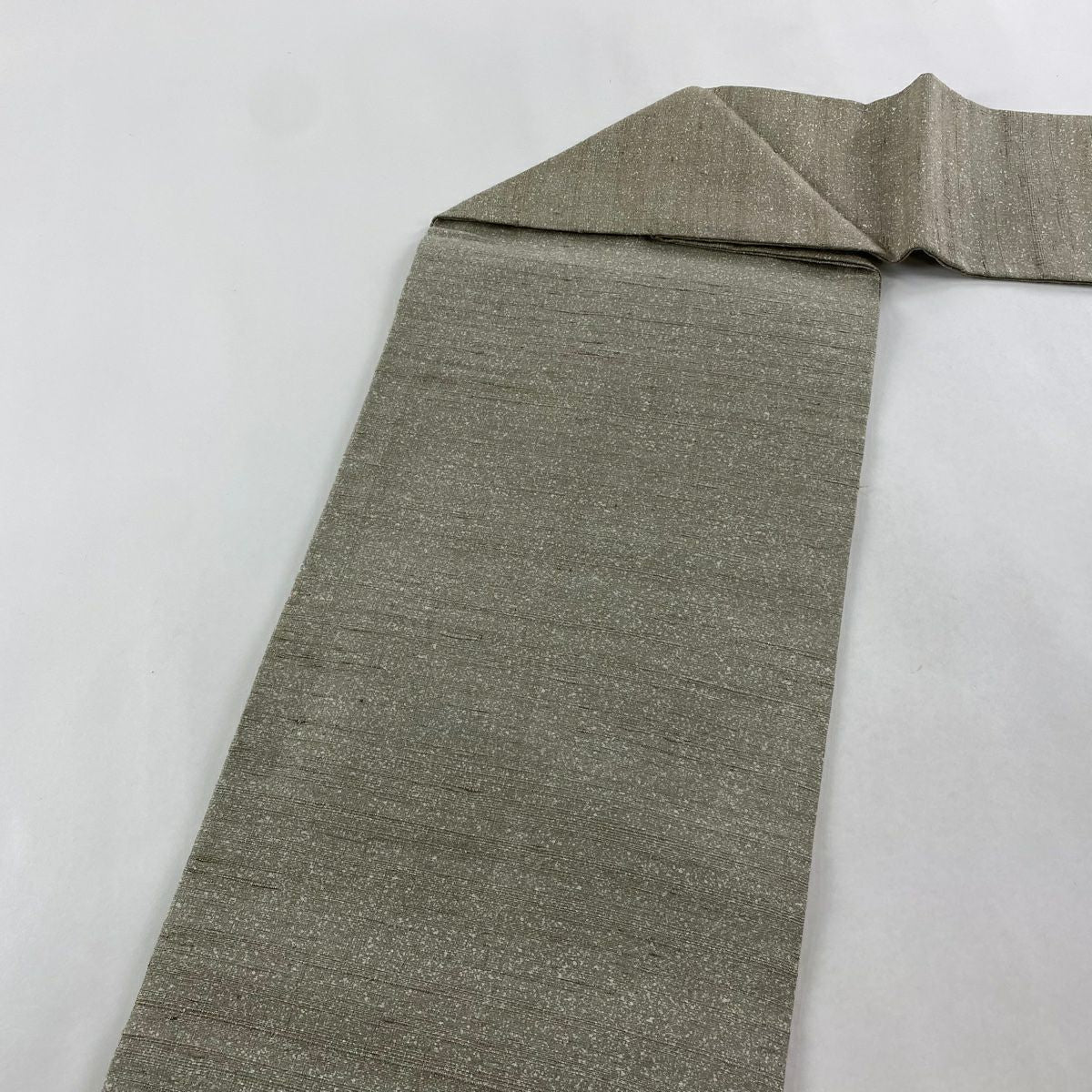 【美品】名古屋帶 逸品級 落款あり 紬織織 松樹 茶 綠 純蠶絲