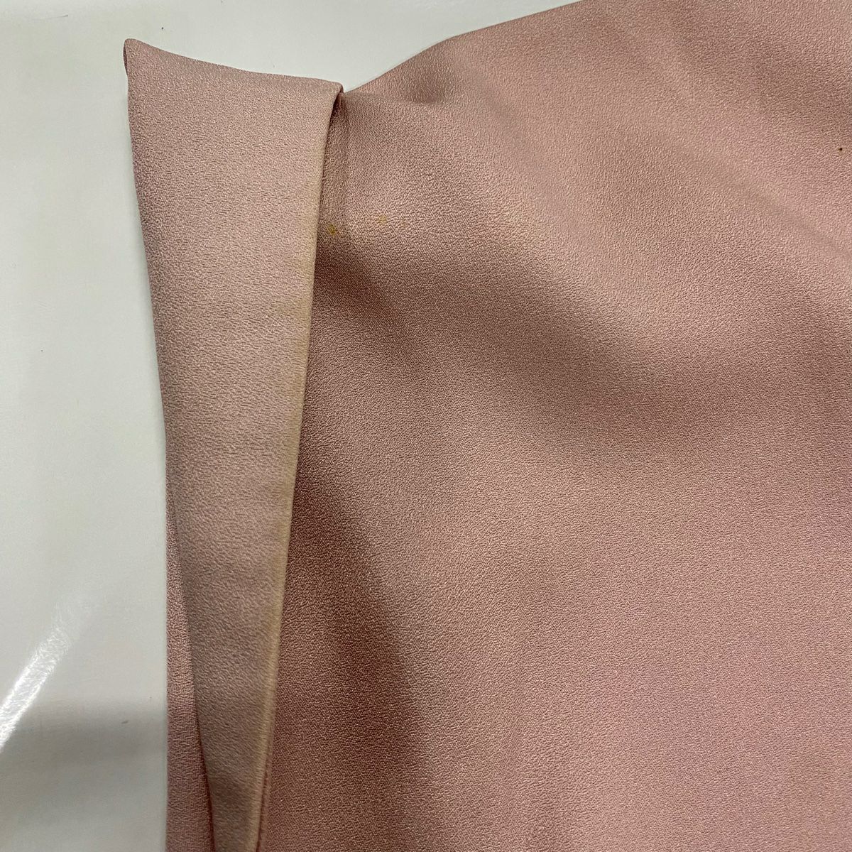 訪問服 身長150cm 袖長64cm M 雙層 短冊 草花紋紋 金銀彩 漸層 薄小豆 純蠶絲 秀品級