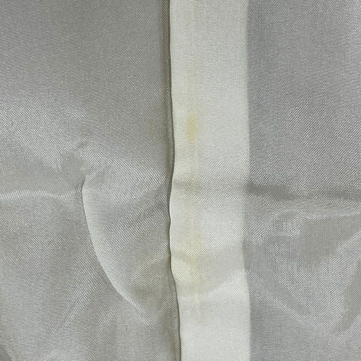 訪問服 身長161cm 袖長65cm M 雙層 草花紋紋 枝花 絞染 黃土 純蠶絲 名品級