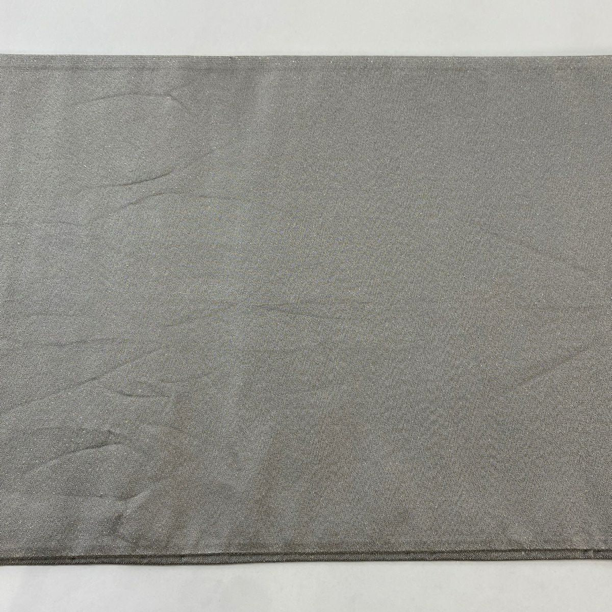 【美品】 袋帶 名品級 草花紋紋 有職文樣 金銀彩 灰色 六通 純蠶絲