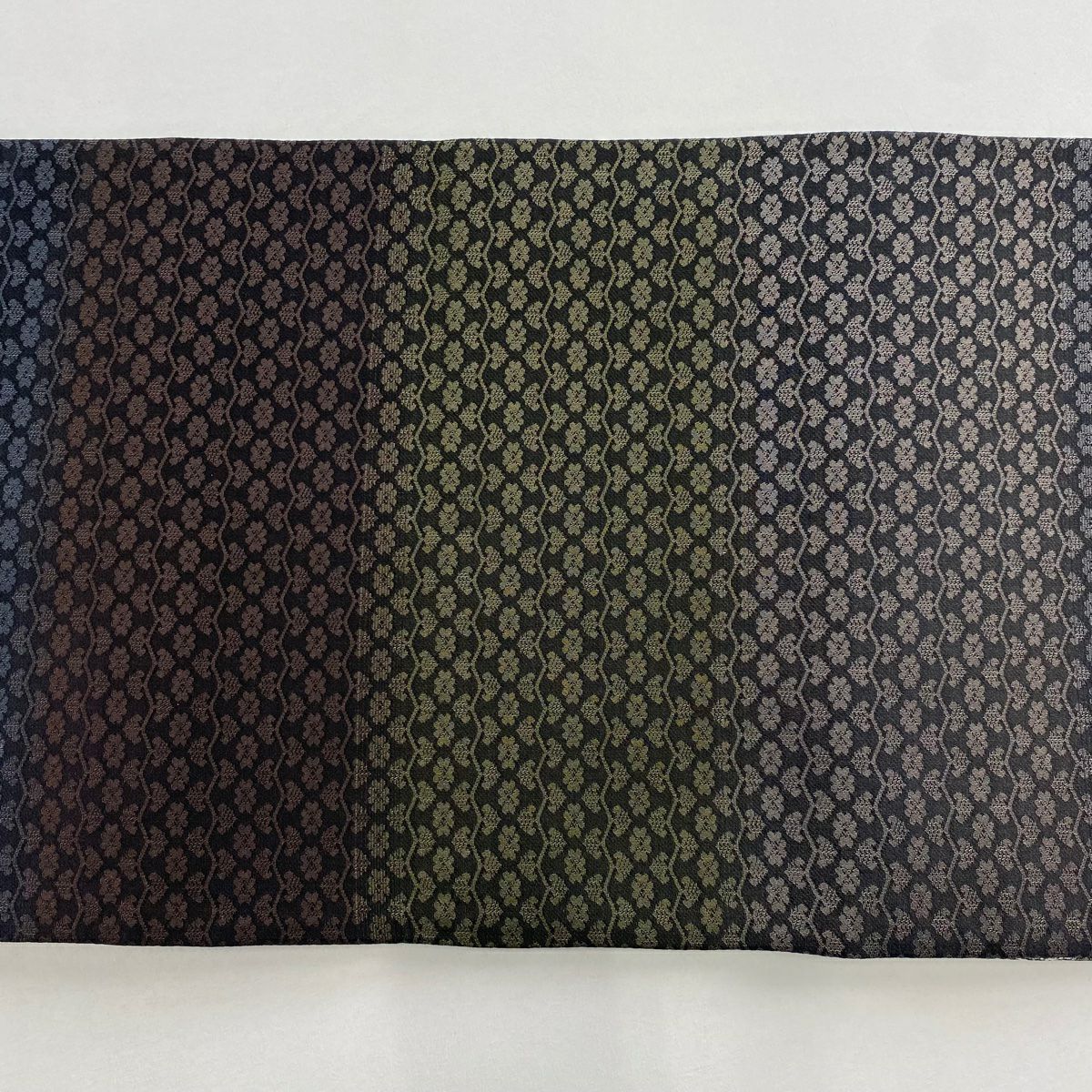 【美品】 袋帶 名品級 斜紋 紋 金絲 金金箔 黑 全通 純蠶絲