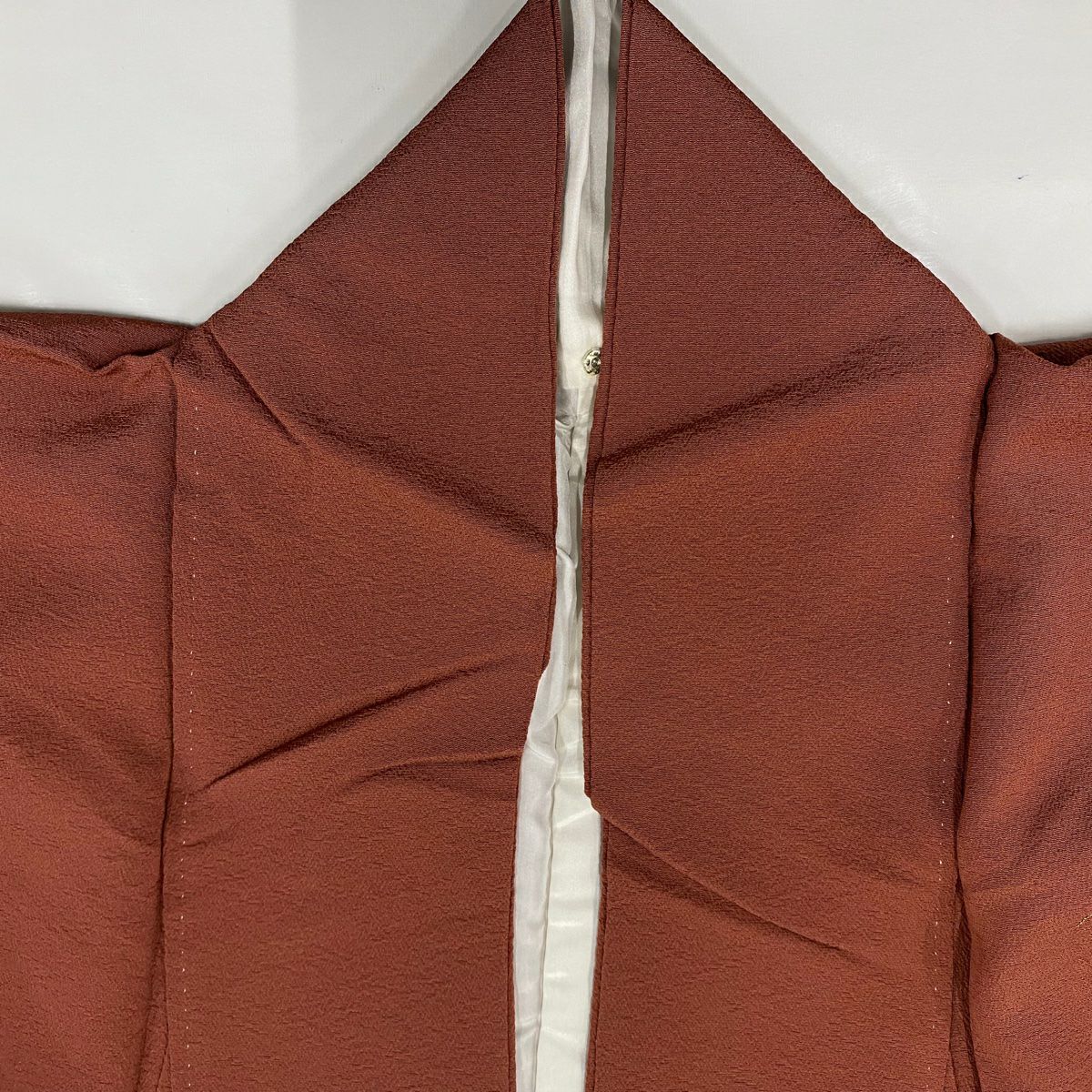付下 身長151cm 袖長62.5cm S 雙層 花丸紋 金絲 刺繡 紅茶 純蠶絲 秀品級 一個紋