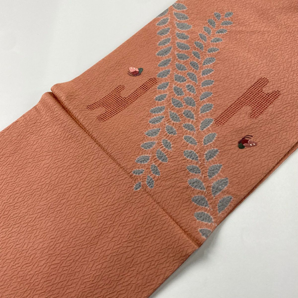 袋帶 秀品級 雪輪 蝶 刺繡 絞染 粉紅 お太鼓圖案 純蠶絲