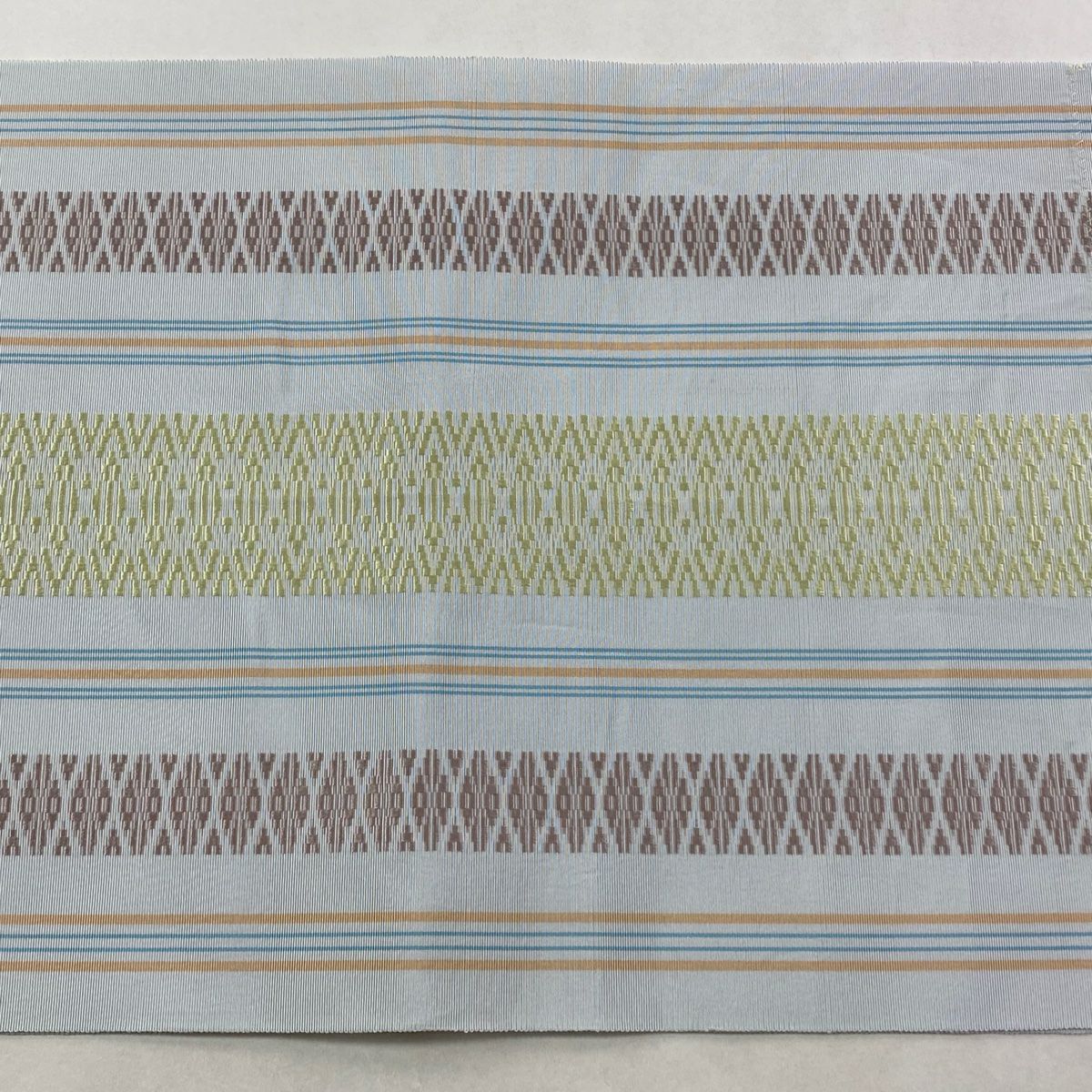 名古屋帶 逸品級 具有證書 献上圖案 青灰色 純蠶絲