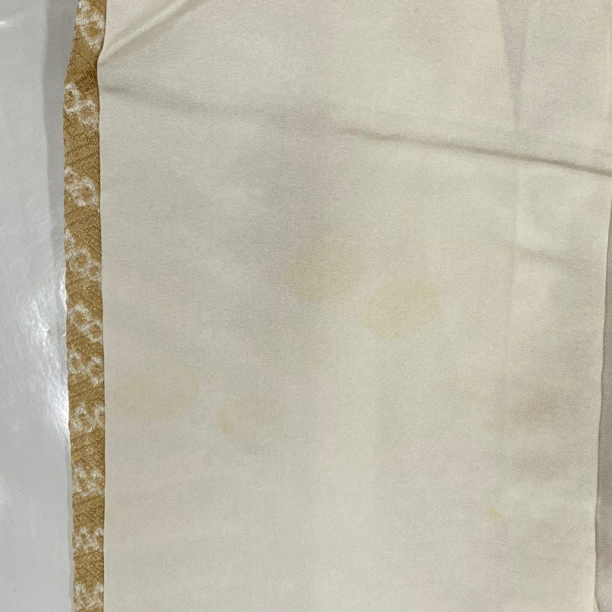 訪問服 身長165.5cm 袖長66cm M 雙層 鏡裏文 草花紋紋 刺繡 絞染 淺茶 純蠶絲 秀品級