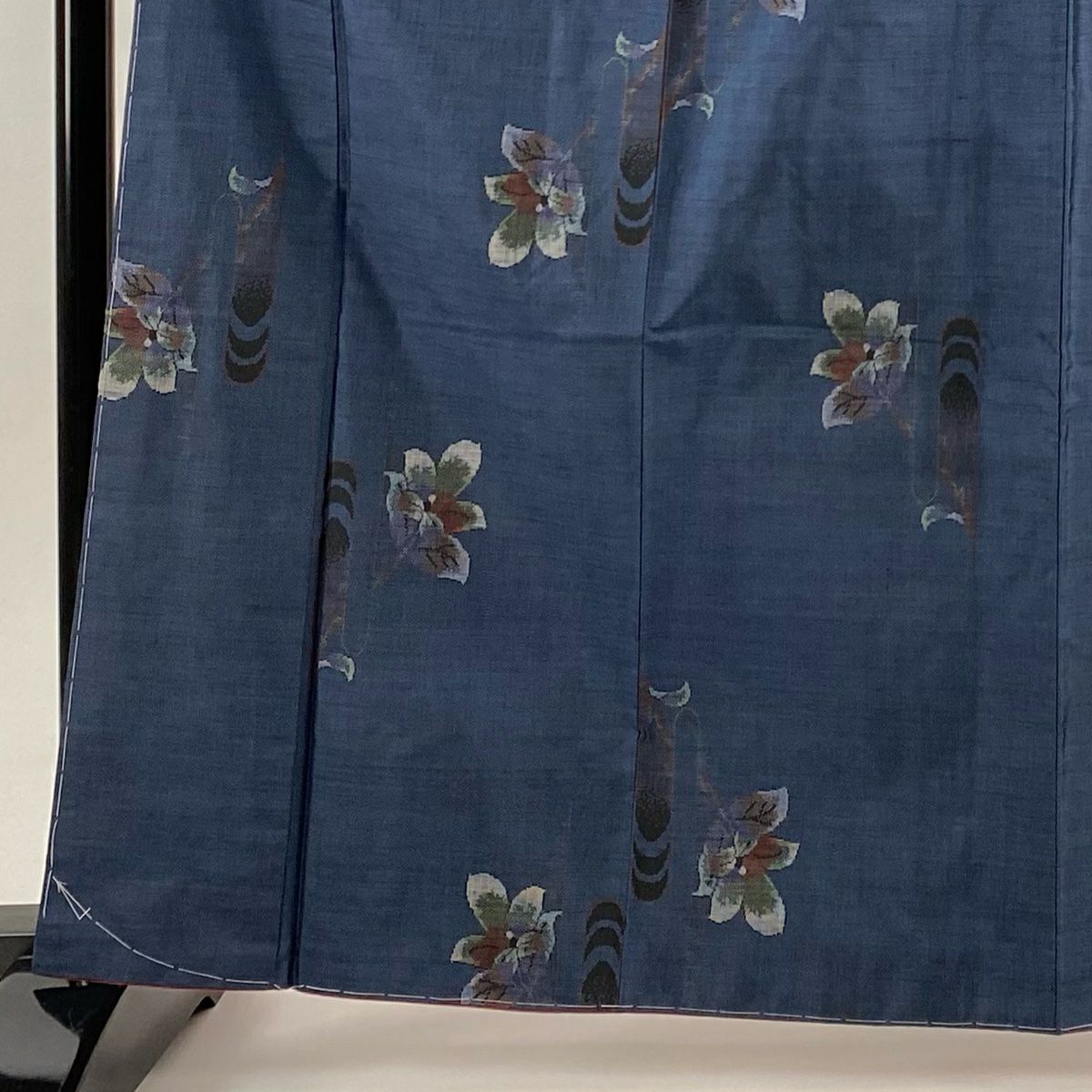 【美品】 紬織 身長164cm 袖長64.5cm M 雙層 草花紋紋 壺垂 純蠶絲 秀品級