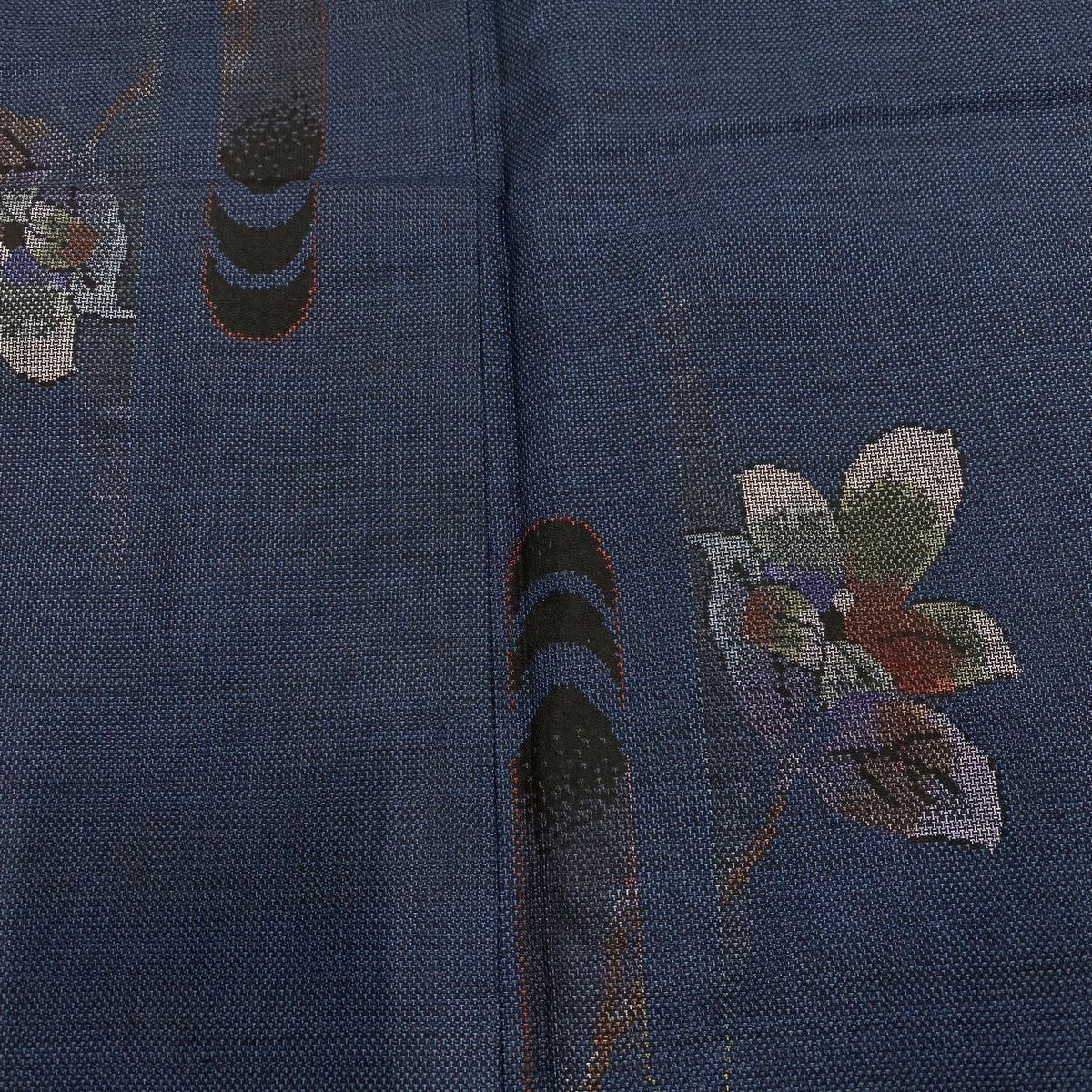 【美品】 紬織 身長164cm 袖長64.5cm M 雙層 草花紋紋 壺垂 純蠶絲 秀品級