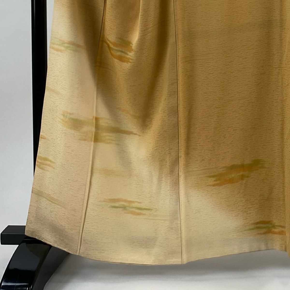 付下 身長159.5cm 袖長68cm L 雙層 霞 裾暈染 山吹茶 純蠶絲 秀品級