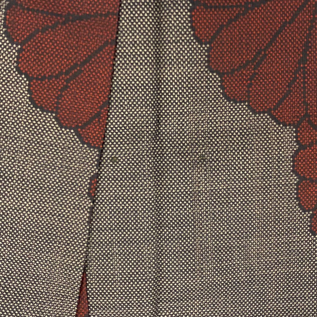 紬織 身長161.5cm 袖長63.5cm S 雙層 菊花 焦茶 純蠶絲 秀品級