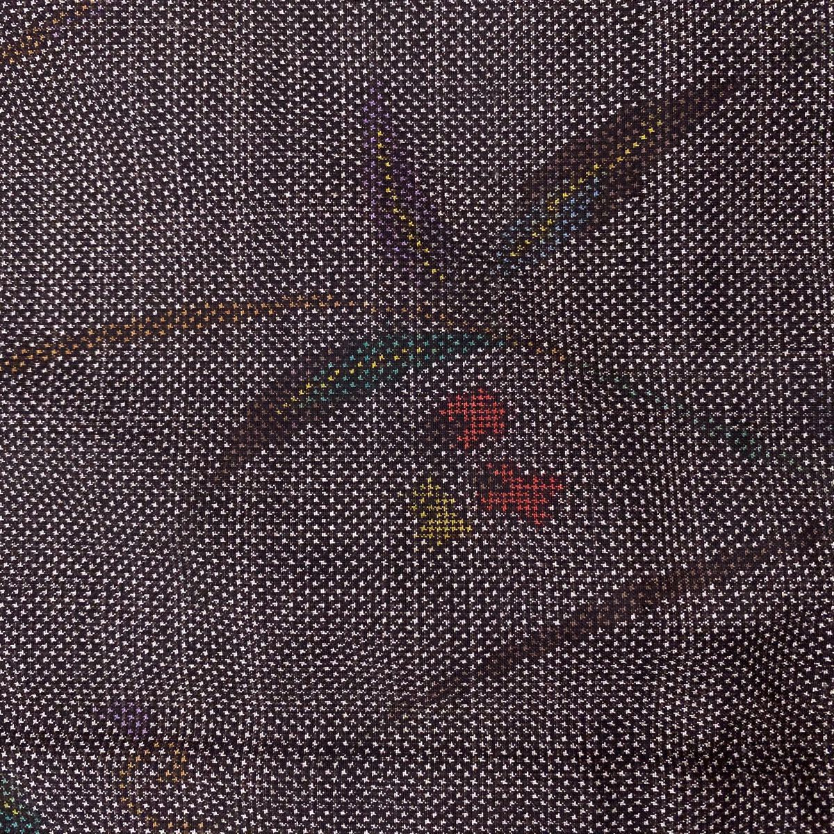 【美品】 紬織 身長159cm 袖長63cm S 雙層 草花紋 茶 純蠶絲 秀品級