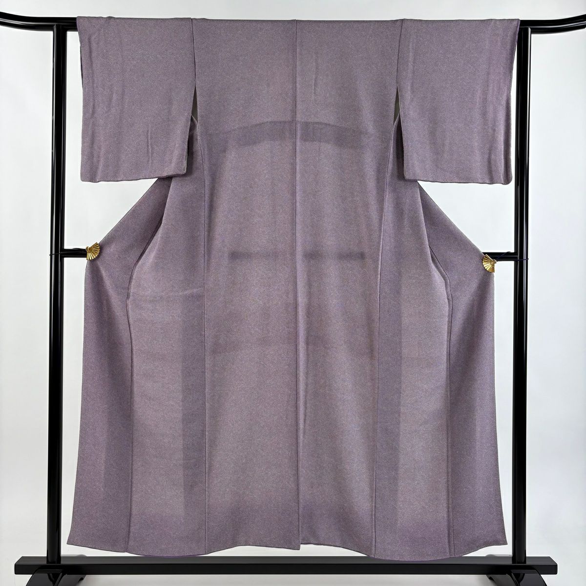 【美品】 江戶小紋 身長151cm 袖長61cm S 雙層 鮫 紫 純蠶絲 名品級