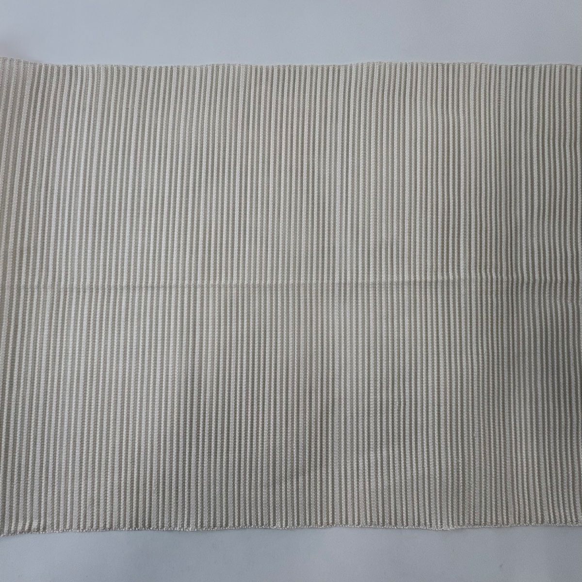 名古屋帶 秀品級 夏帶 絽 八寸名古屋帶 松樹葉仕立 雜紋 幾何學 金絲 米色 純蠶絲