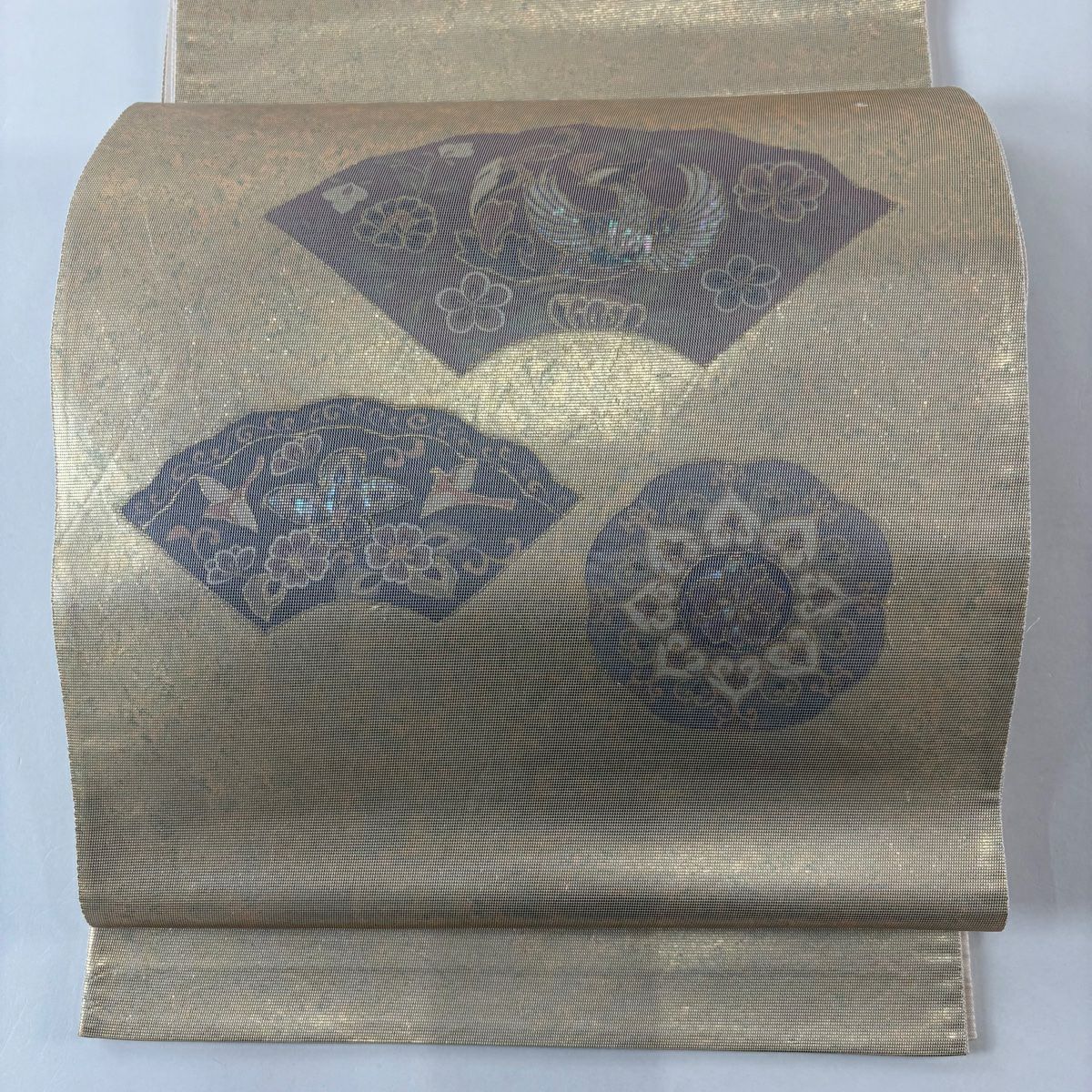 袋帶 秀品級 華紋 鳳凰 金金箔 金色 大鼓圖案 純蠶絲