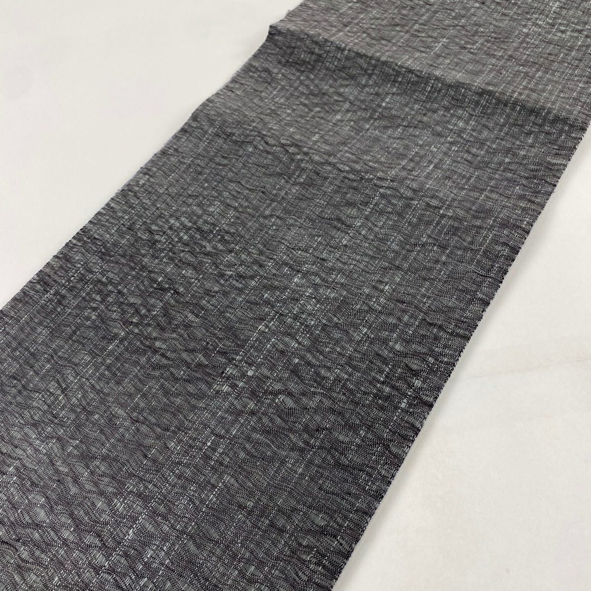 【美品】 袋帶 秀品級 幾何學 灰綠 お太鼓圖案 純蠶絲
