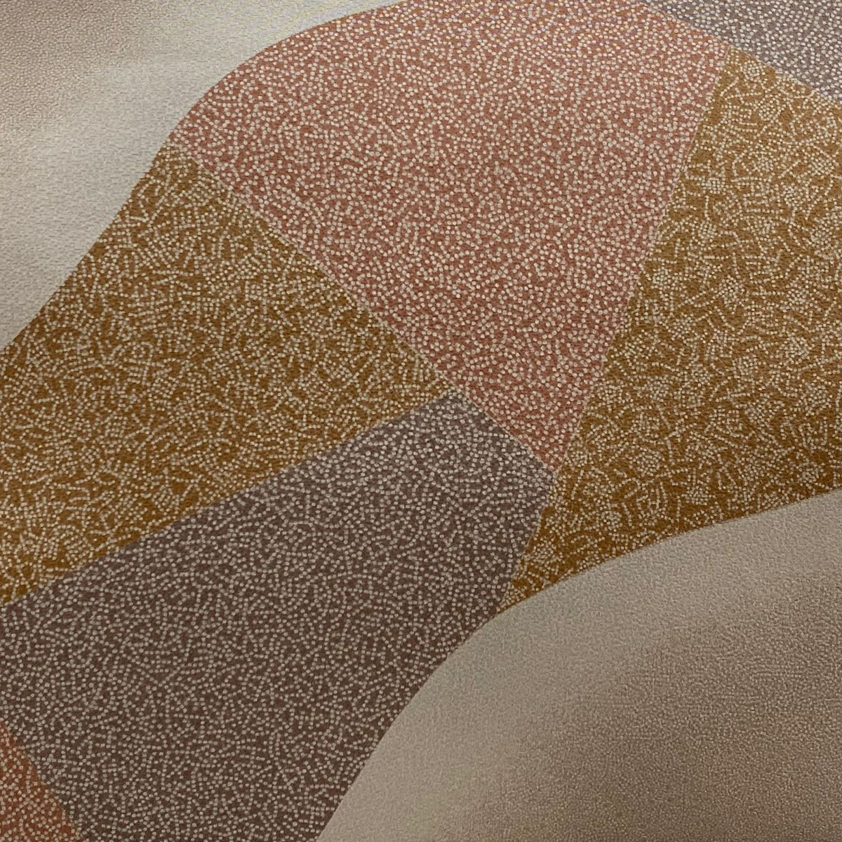 【美品】 名古屋帶 秀品級 文字紋 寄花紋 漸層 灰茶 純蠶絲