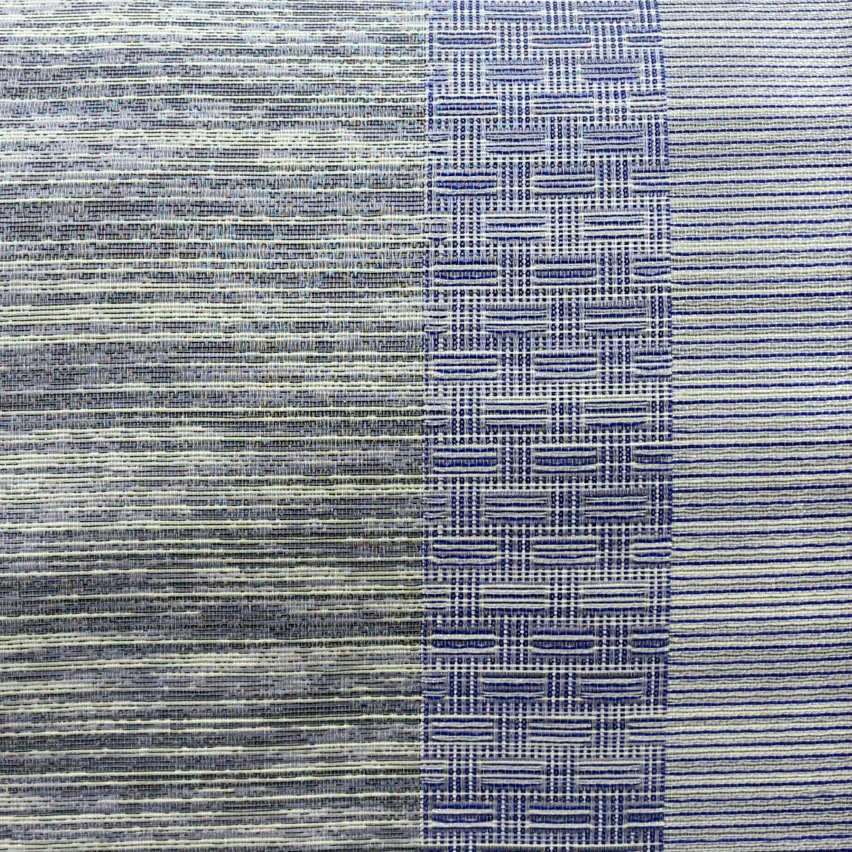 【美品】 袋帶 名品級 縞紋 幾何圖案 拉麵線 淺紫 全通 純蠶絲