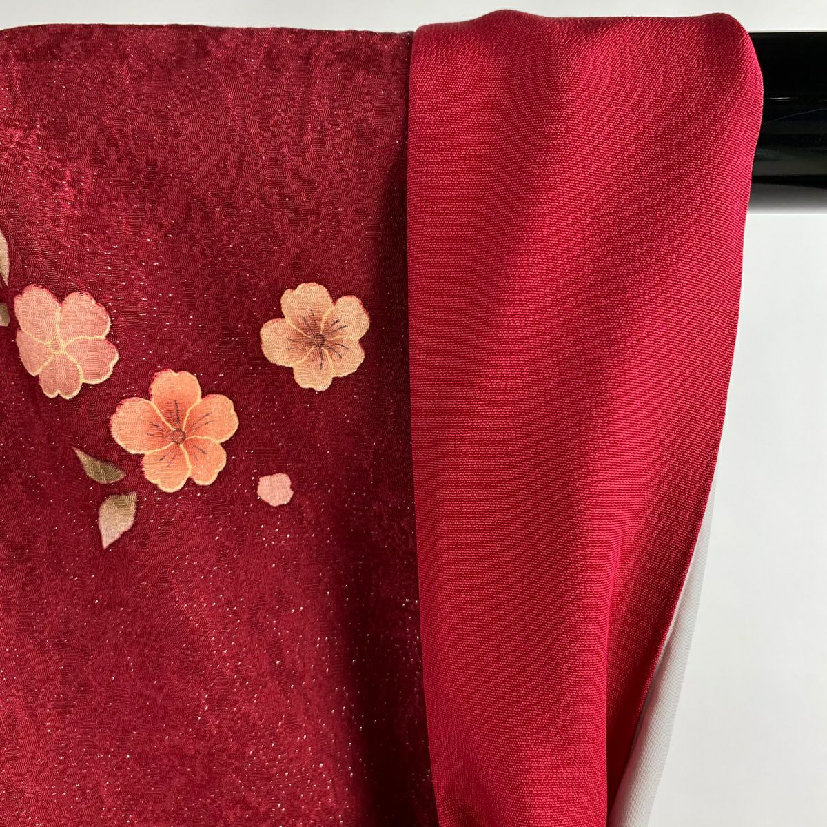 【美品】振袖禮服 身長164cm 袖長71cm L 雙層 大和 辻花染 金通 金銀彩 紅 純蠶絲 逸品級