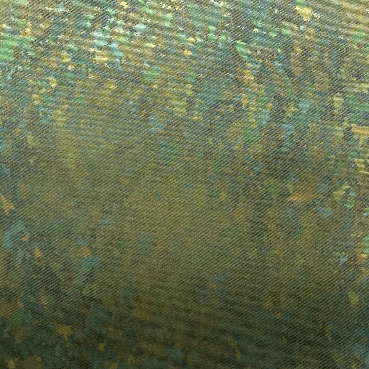 【美品】 袋帶 秀品級 幾何學 金金箔 淺綠 六通 純蠶絲