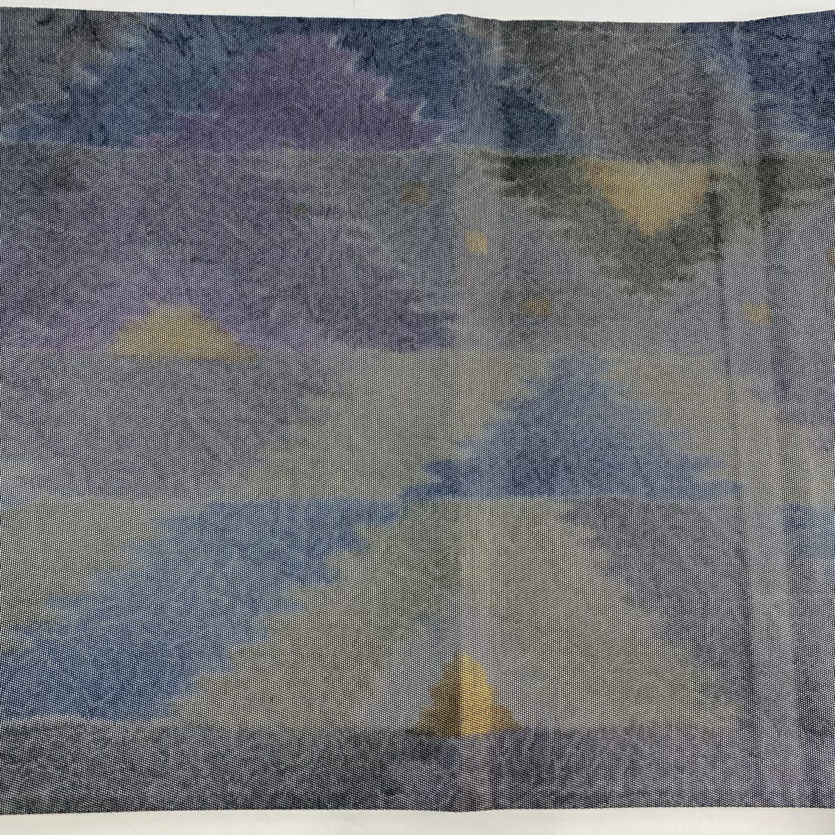 【美品】 袋帶 秀品級 幾何圖案 金彩裝飾 青灰 純蠶絲
