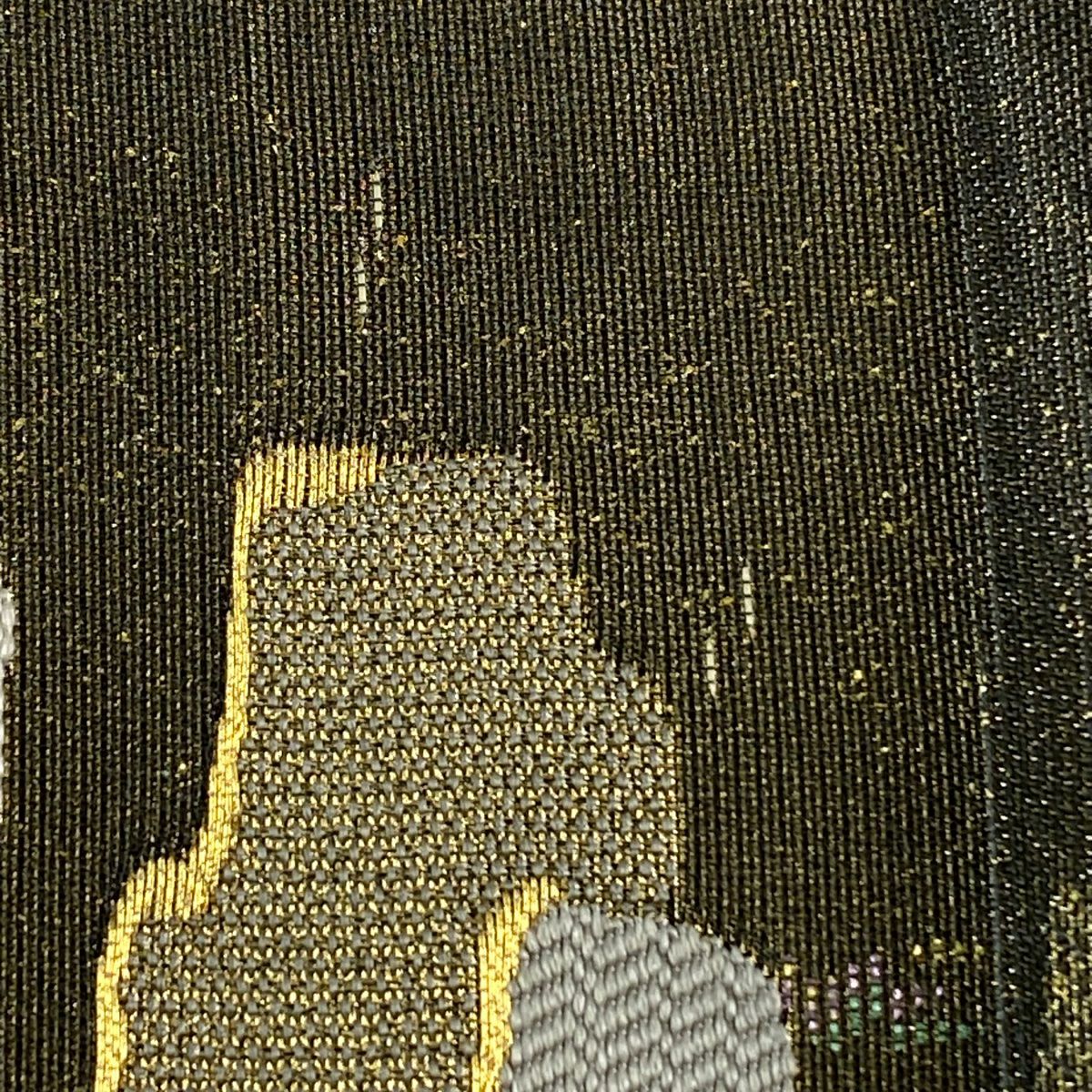袋帶 秀品級 霞 幾何圖案 金絲 刺繡 金色 六通 純蠶絲