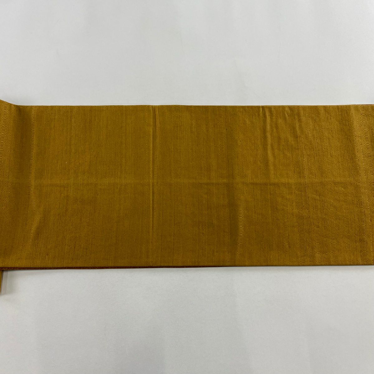 【美品】 袋帶 秀品級 附落款 紬織織 霞 山吹茶 素材 純蠶絲