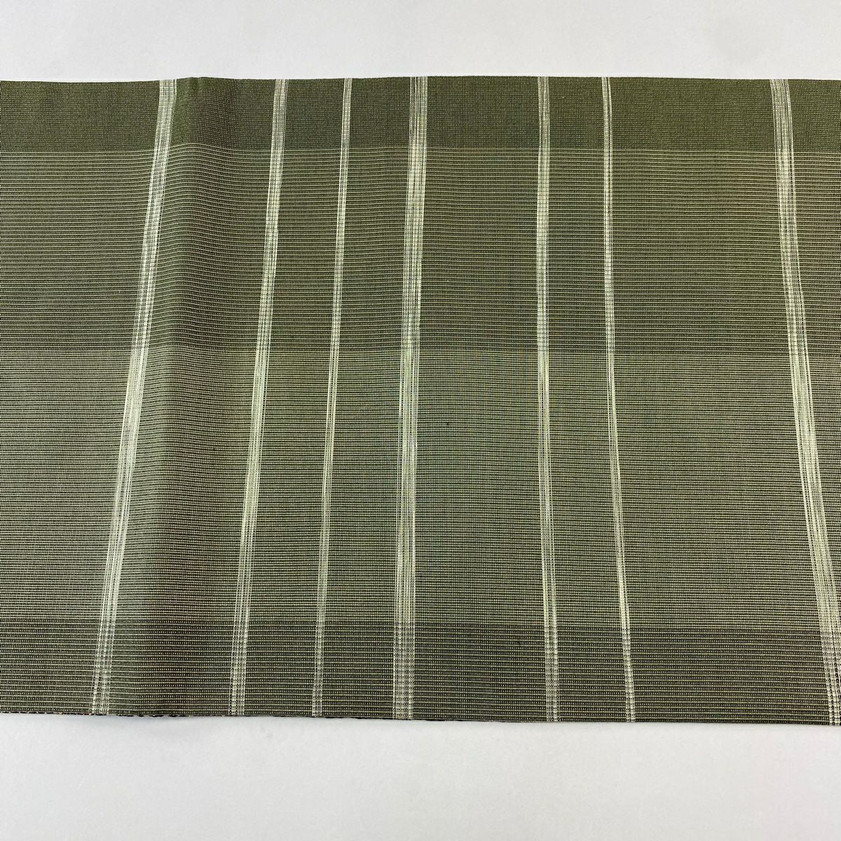 【美品】 袋帶 名品級 段紋 花 金絲 茶 全通 純蠶絲