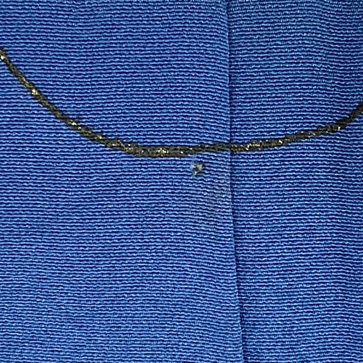 訪問服 身長158.5cm 袖長63cm S 雙層 菊花 雲紋 金絲 刺繡 藍 純蠶絲 秀品級