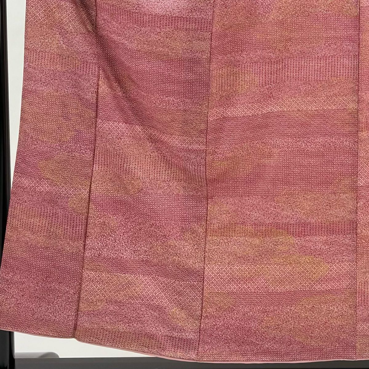 小紋 身長153.5cm 袖長62.5cm S 雙層 有職紋樣 段紋 金銀彩 紅紫 純蠶絲 秀品級