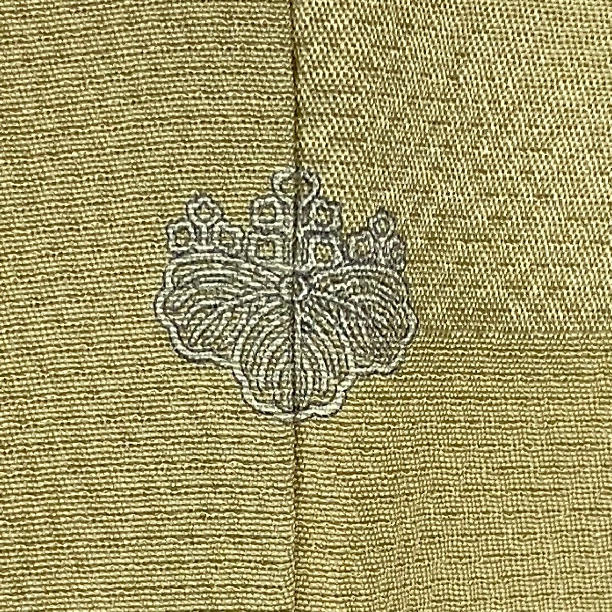 付下 身長150cm 袖長63cm S 雙層 落款 藤 市松樹 金銀彩 漸層 米色 純蠶絲 秀品級 一つ紋