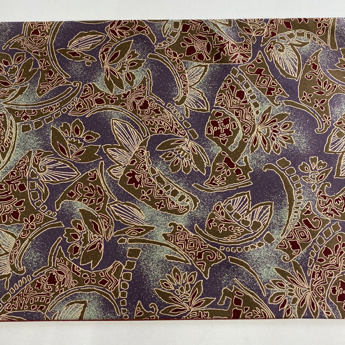 【美品】 袋帶 名品級 草花紋 紫 全通 純蠶絲