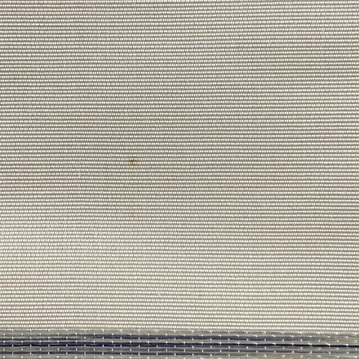 【美品】 袋帶 名古屋帶 秀品級 條紋 幾何圖案 奶油色 純蠶絲