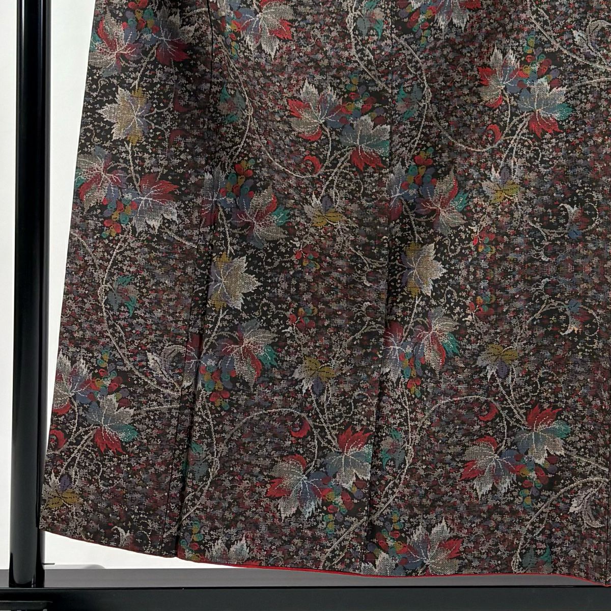 【美品】 紬織 身長156.5cm 袖長63.5cm S 雙層 葡萄 焦茶 純蠶絲 秀品級