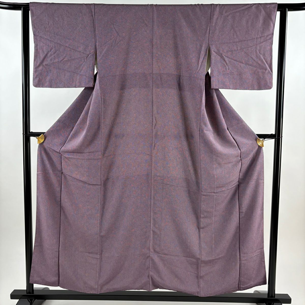江戶小紋 身長155.5cm 袖長61.5cm S 雙層 鮫 紫 純蠶絲 秀品級