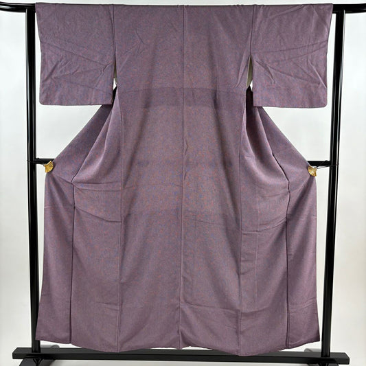 江戶小紋 身長155.5cm 袖長61.5cm S 雙層 鮫 紫 純蠶絲 秀品級