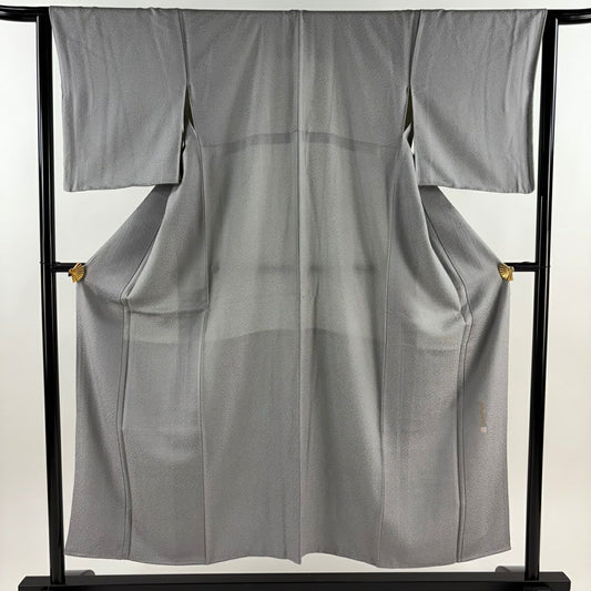 江戶小紋 身長152cm 袖長63.5cm S 雙層 落款 鮫 灰 純蠶絲 優品級