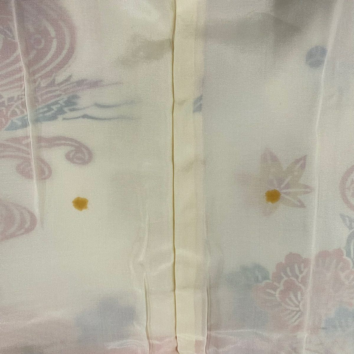 振袖禮服 身長164.5cm 袖長67.5cm L 雙層 仙鶴 草花紋紋 染分 朱色 純蠶絲 名品級