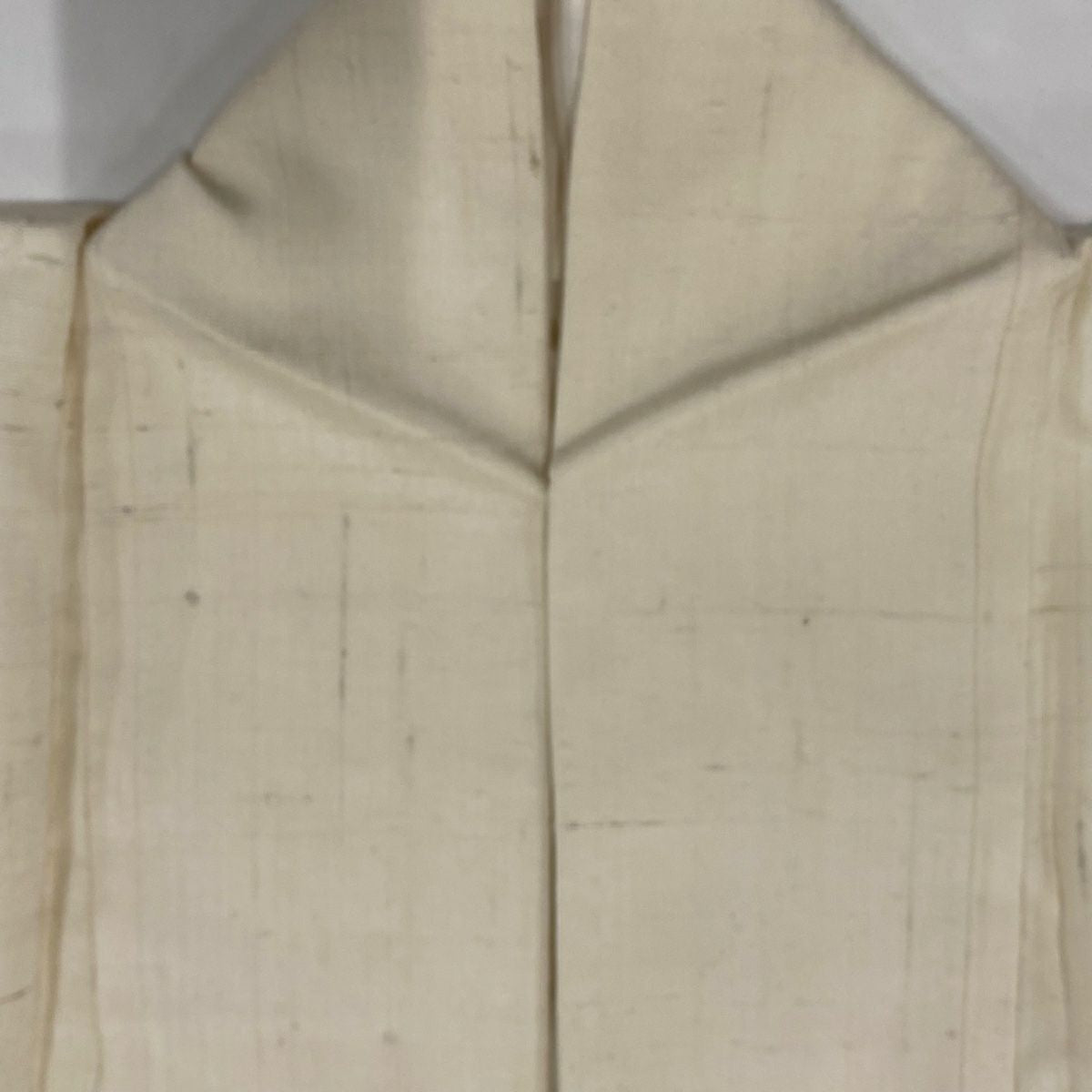 【美品】 付下 身長162.5cm 袖長65cm M 雙層 紬織織 鳥 葉紋 奶油色 純蠶絲 名品級