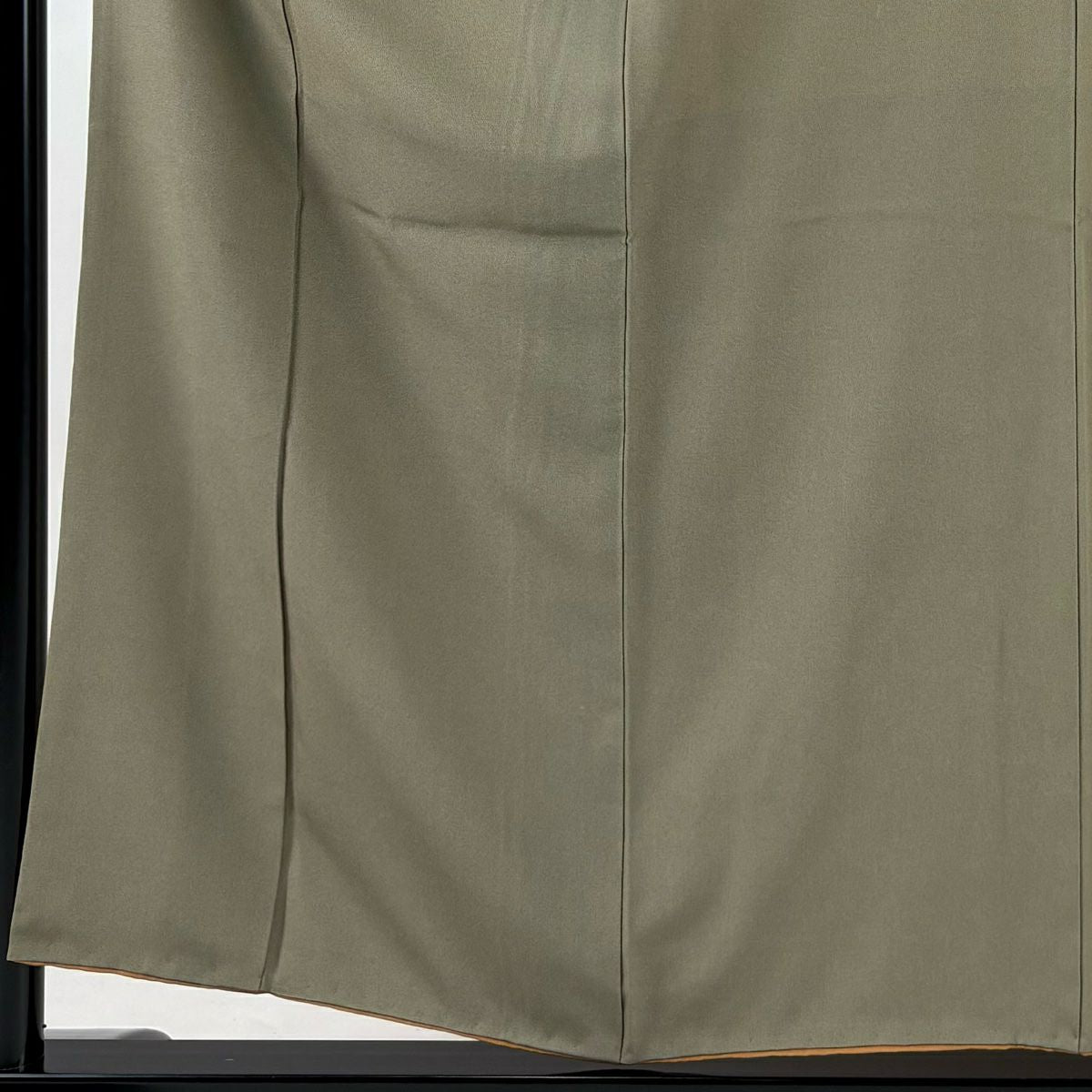 【美品】 江戶小紋 身長156.5cm 袖長62.5cm S 雙層 落款あり 鮫 茶綠 純蠶絲 名品級