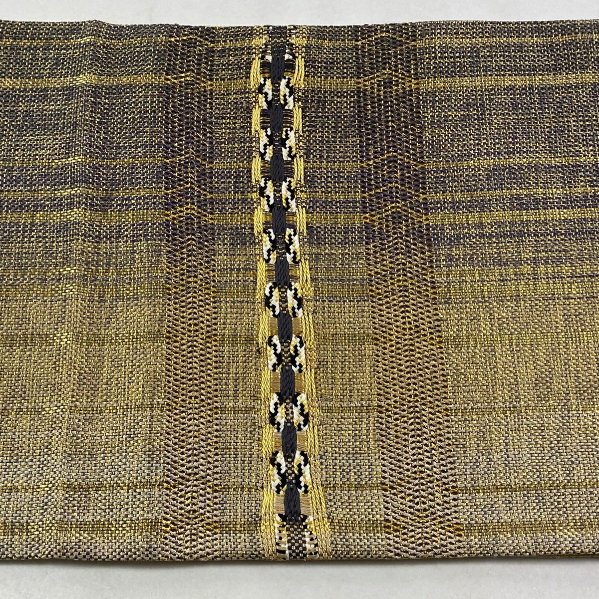 【美品】 袋帶 秀品級 米色 大鼓圖案 純蠶絲