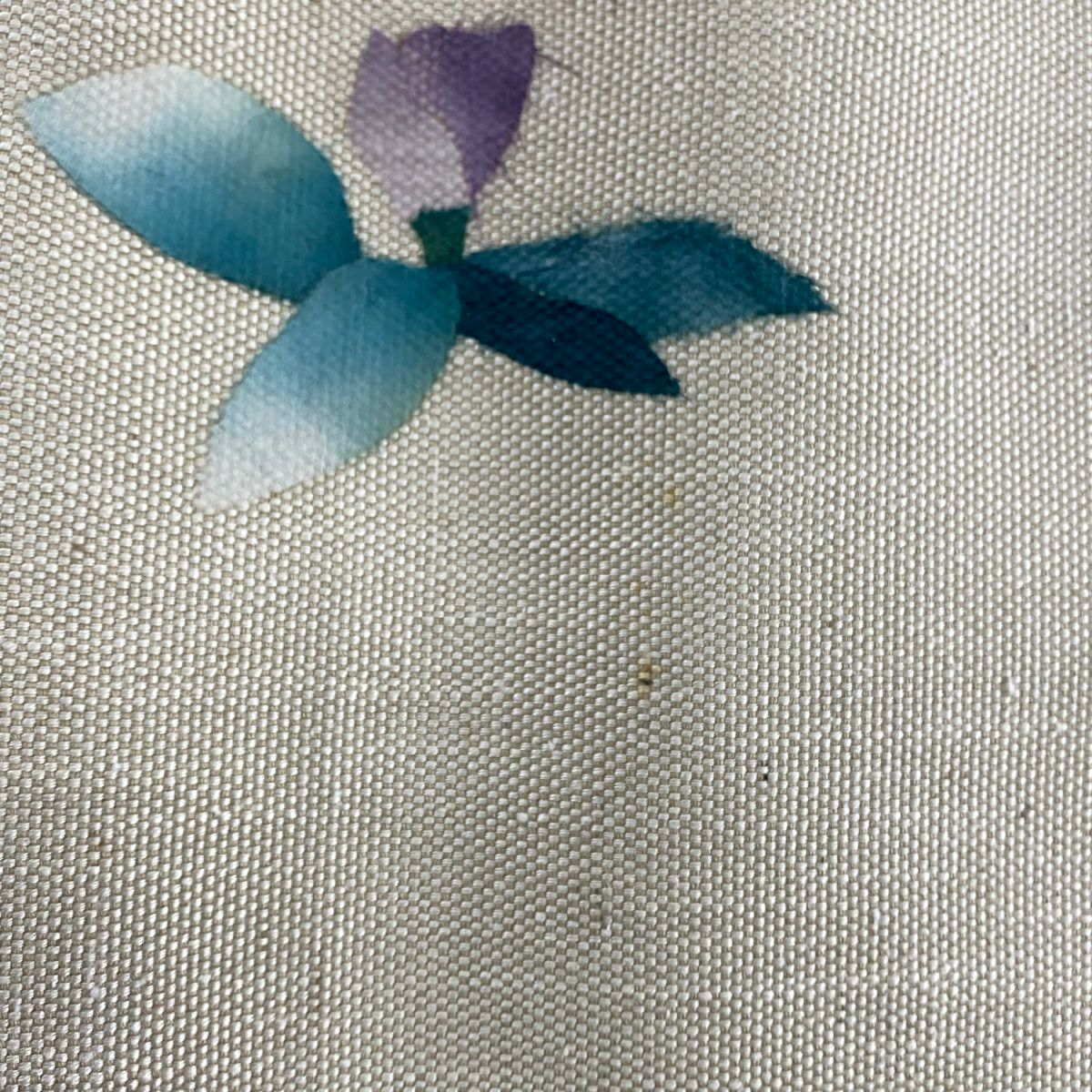 【美品】 名古屋帶 優品級 八寸名古屋帶 松樹葉仕立 素材：草花紋紋 顏色：米色 純蠶絲