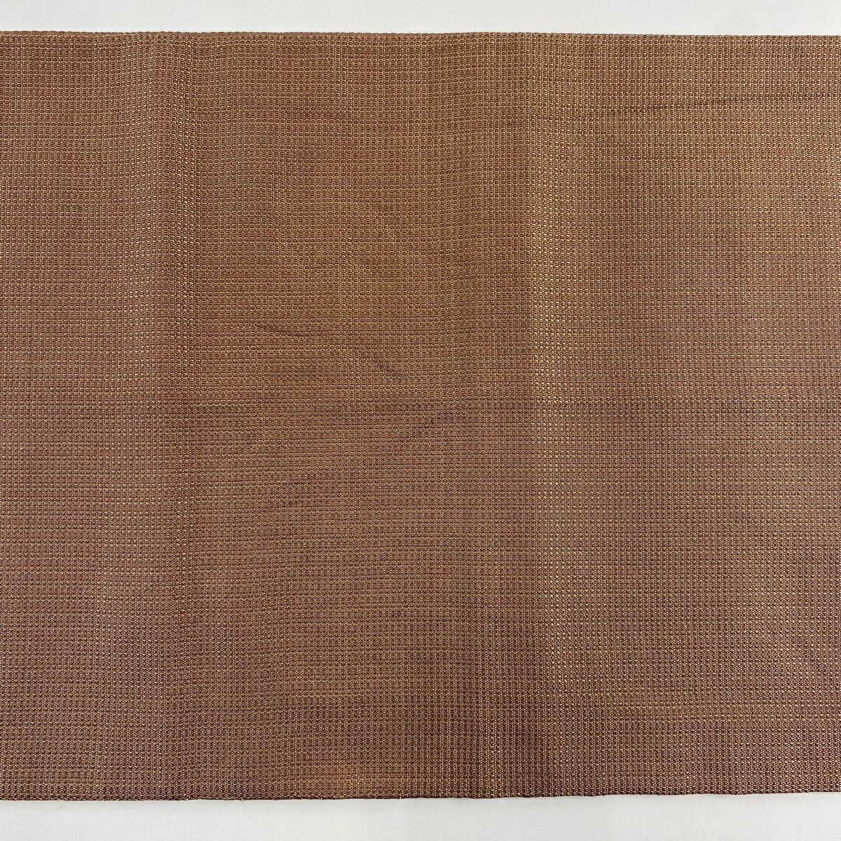【美品】 袋帶 秀品級 關西仕立 雜幾何圖案 波 金金箔 金銀彩 茶 お太鼓柄 純蠶絲