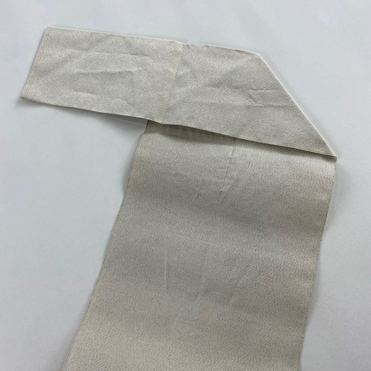 名古屋帶 秀品級 松樹葉仕立 八寸名古屋帶 御所車 松樹竹子梅花 金銀彩 銀通 灰白 純蠶絲