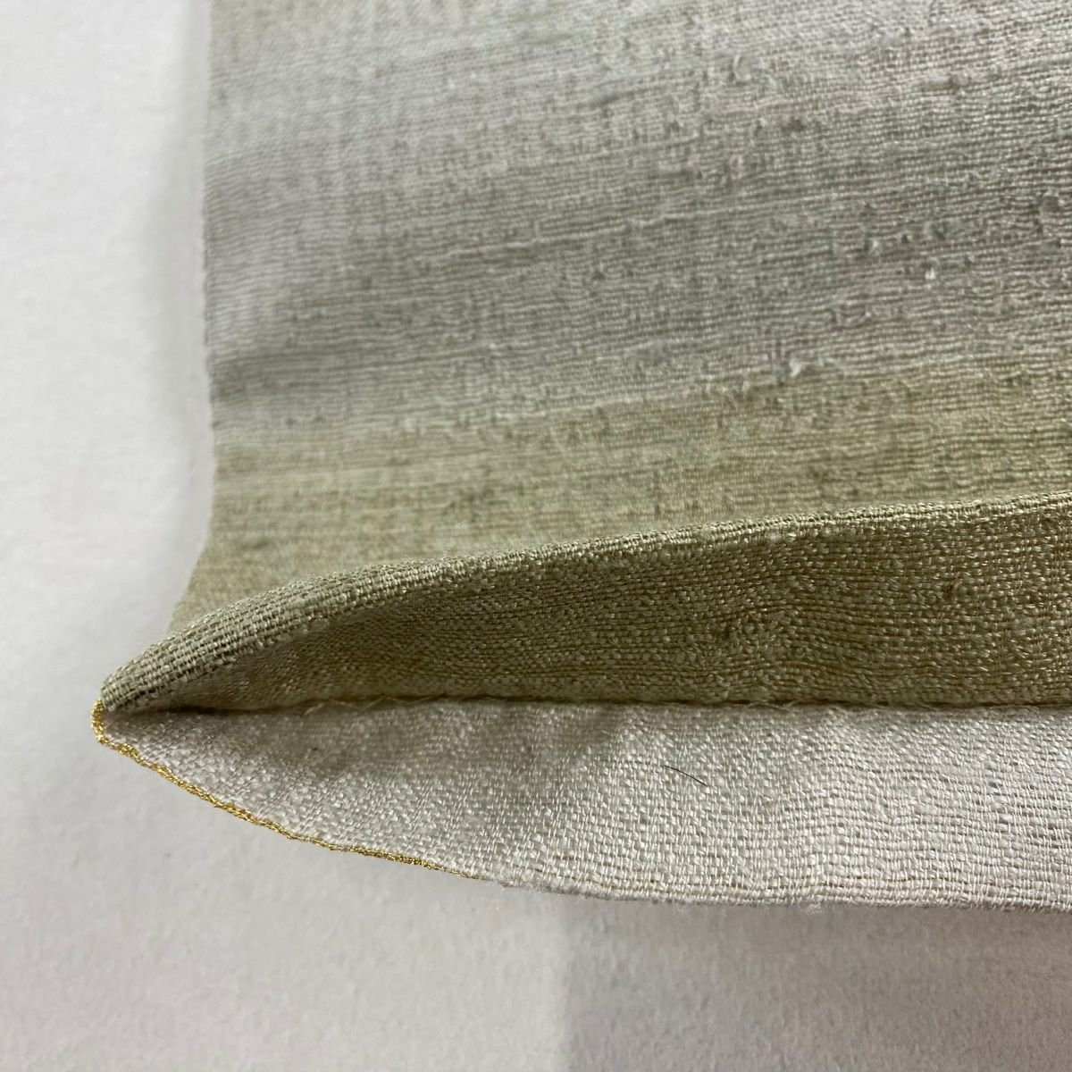 【美品】 袋帶 秀品級 紬織織 扇子面 草花紋刺繡 金絲 青灰