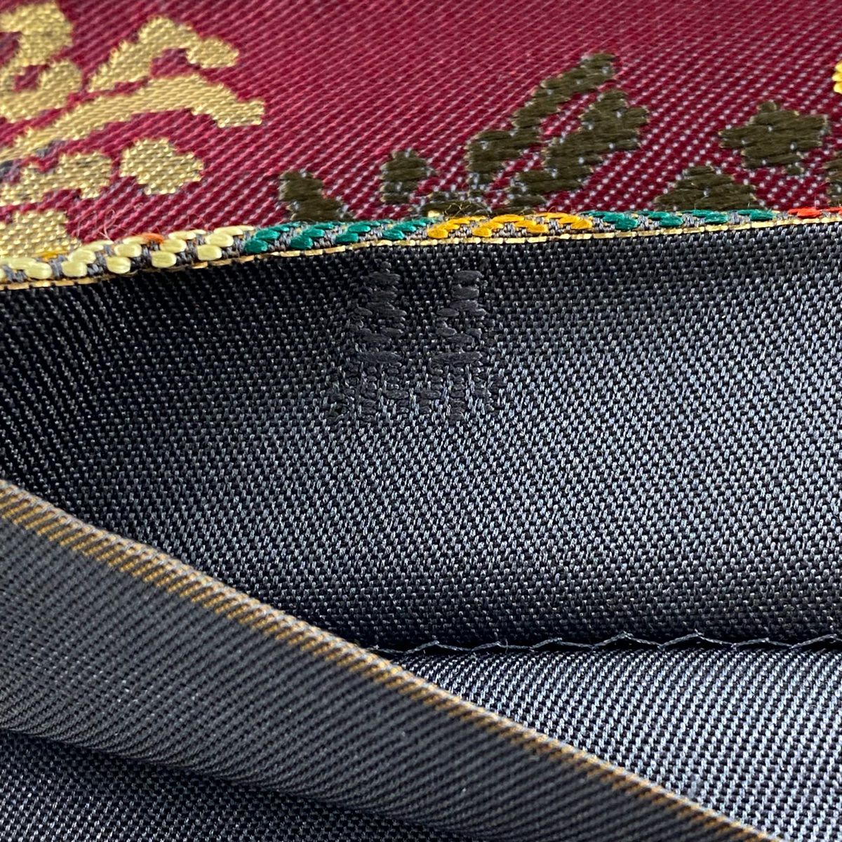 【美品】 袋帶 名品級 關西仕立 仙台吉祥文 花鳥 刺繡 金金箔 灰色 六通 純蠶絲