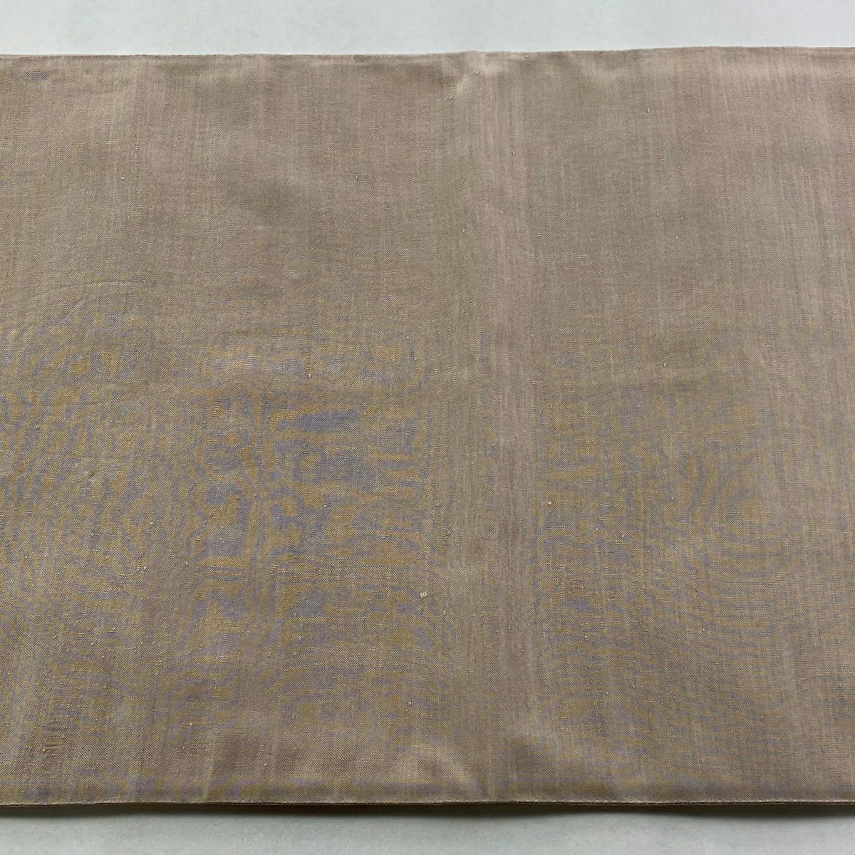 【美品】 袋帶 逸品級 圓文 観世水 金絲 淺小豆 大鼓圖案 純蠶絲