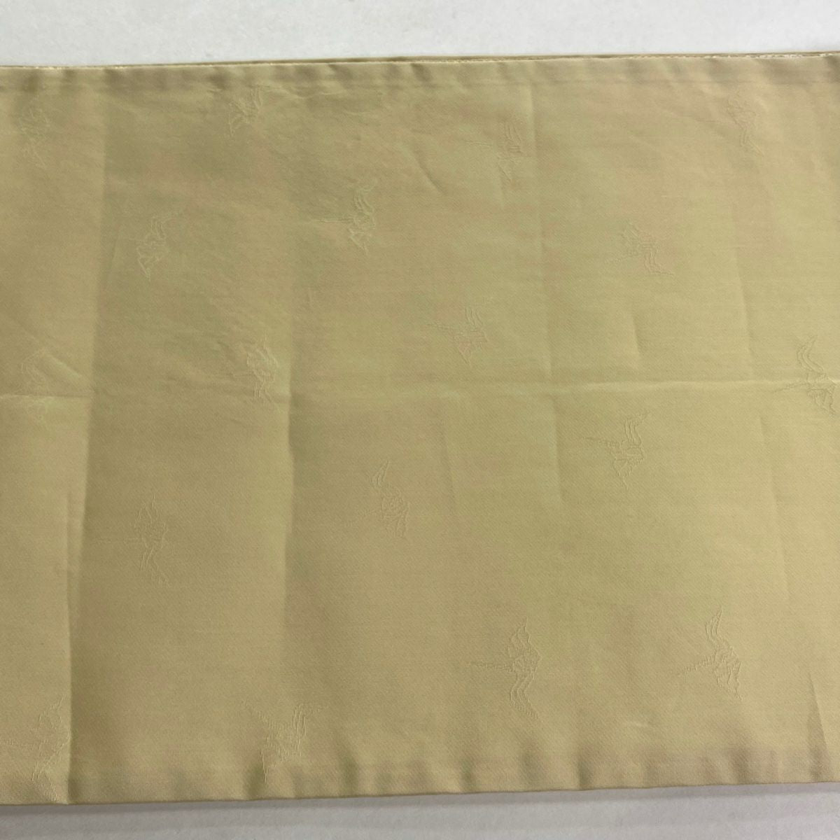 袋帶 逸品級 果樹 葉紋 刺繡 金銀線 米色 大鼓紋 純蠶絲