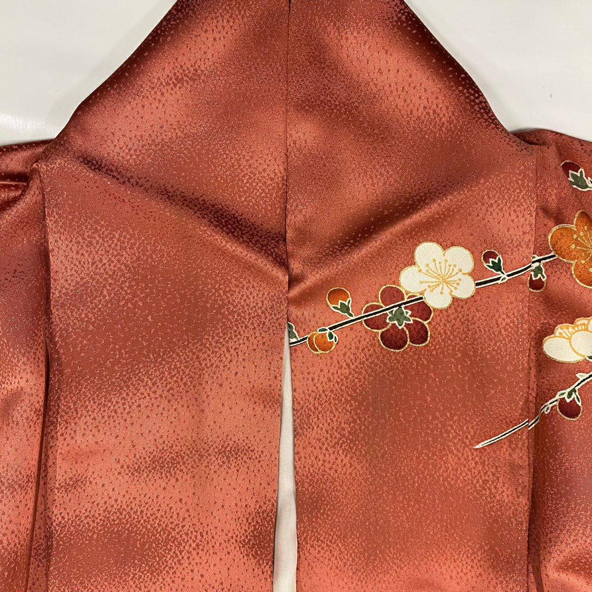 振袖禮服 身長158cm 袖長67cm M 雙層 蝶 菊花 金絲 金銀彩 粉紅 純蠶絲 優品級
